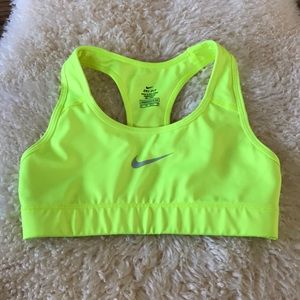 Nike sports bra in neon yellow
